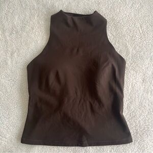 Skims Nike Dark Sepia Matte Mock Neck Racer Tank - Size Medium